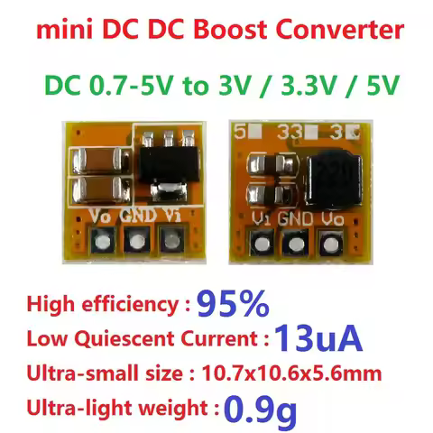 DC-DC Boost Converter Voltage Step-up Module DC 0.7-5V to DC 3V 3.3V 5V