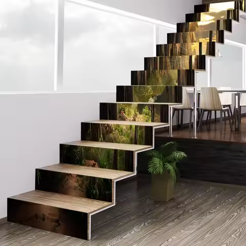 Sunshine Canyon Streams Vinyl Stair Stickers for Creative Home Decoration Aesthetic Rooms Staircase 