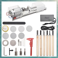 (OAKF) Mini Lathe Machine DIY Woodworking Wood Lathe Milling Machine Grinding Polishing Beads Drill 