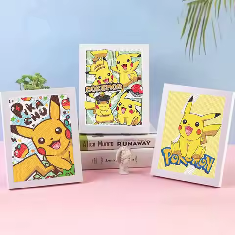 MINISO&Pokemon Crystal Diamond Decorative Painting Cute Pikachu 5D DIY Cross Embroidery Kit Couple H