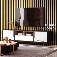 Kakideco Fluted Panel Wallpaper Sticker KTV Self-Adhesive Mirror Silver Gold Living Room Decoration