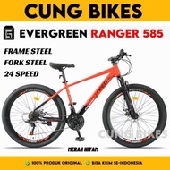 Sepeda gunung MTB 27.5 Inch Evergreen Ranger 585 Velg Tinggi Double disc brake
