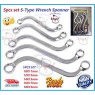 5pcs set S-Type 10-19MM Wrench Spanner Auto Repair Wrenches Tool double ring end tools box ring span