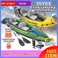 INTEX 2 Design Inflatable Kayak Boat Set For Sport Gaming Outdoor Inflatable Fishing Boat For 2 Person Kayak Angin