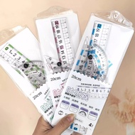 Transparent Transparent Ruler Set Elementary School Students Dedicated First Grade Ruler Triangle Ru