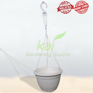 GFE 20CM Flower Pot Hanging Pot Pasu Bunga Plastik Pasu Putih Pasu Gantung+ Hanger Tali Gantung( 1 S
