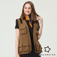【PolarStar 桃源戶外】中性多口袋工裝背心-棕色  P22811