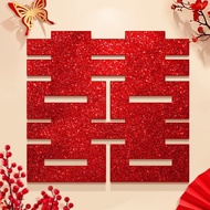 The word Joy square with red glitter decorates the wedding room of all beautiful sizes