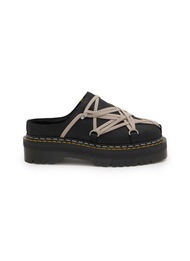 RICK OWENS X DR. MARTENS QUAD SOLE MEGALACE LEATHER MULES
