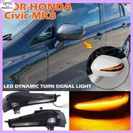 2pcs/set Left & Right Side Mirror Sequential Turn Signal Light For Honda Civic Mk8 Sedan FD1 FD2 FD3