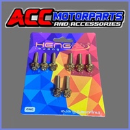 ⁎ ❈ ♗ AIRBOX BOLTS SET with holder / M3 / MIO I 125 / MIO SOUL I 125 GT (8pcs) HENG TITANIUM , CNC