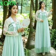 KORN Chinese Hanfu, Chinese Style Chinese Stage Dance Dress, Cosplay Costume Hanfu Green Vintage Chinese Hanfu Dress Wedding