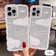 Clear Case Mobile Phone ️ White Cloud With Wavy Edges