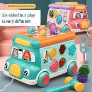 Baby Stacking Toys Multifunctional Bus Hammer Toys Early Learning Educational Montessori Toys for ki
