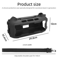 for Soundcore Boom 2 Speaker Dust-proof and Shock-resistant Protective Accessory Black Silicone Prot