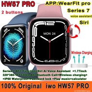 2022 IWO HW57 Pro Smart Watch Men 7 Series NFC Bluetooth Function Siri Call AI Voice Assistant Wireless Charger