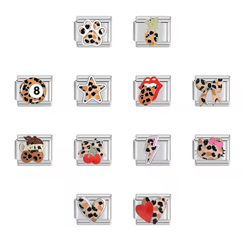 Italian Charm Store Italian Charm Y2K Bracelet 9mm Diy Star Black 8 Bow Cherry Lightning