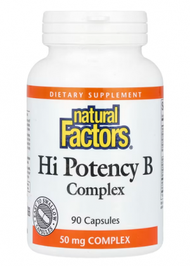 Natural Factors - 高效維他命B雜 90粒膠囊 - 平行進口 - 關注腦部 神經健康 抗壓 專注力 健康NAD+ 水平