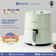 Simplus Air Fryer 4.5L 1300W Temperature Simple Knob Control Non-Stick Coating 360°Hot Air Circulati
