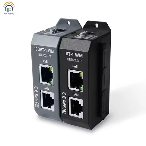2.5G 10G Data Rate Active PoE++ Injector 90W Output DIN Rail Mounting IEEE 802.3af/at/bt 4-pair PoE 