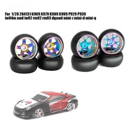 4pcs Alloy Rc Wheel Rim+ Drift Tire for 1/28 Wltoys 284131 K969 K979 K989 P939 Mini-q Kyosho Rally M