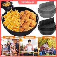 Air Fryer Silicone Liner Pot with Divider Multipurpose Air Fryer Silicone Basket with Handle Foldable Air Fryer Silicone Tray Reusable Round SHOPSKC3310