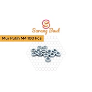 100 Pcs White Nuts M4 Galvanized 4mm 4mm Hexagon Nuts 0.7