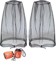 Breathable Mosquito Head Net Head Bug Net for Hat Fits Most Sizes of Hats (2pcs, 47.2" L x 23.6" W, 