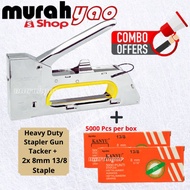 COMBO Heavy Duty Stapler Gun Tacker + 2 x 8mm 13/8 Staple Refill 5000pcs/Stapler+Pin Ganti Stapler