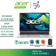 ACER ASPIRE LITE 15 AL15-41P-R4DZ 15.6" LAPTOP (R7-5700U 16GD4 512SSD / 15.6" FHD / W11H / OFFICE OP