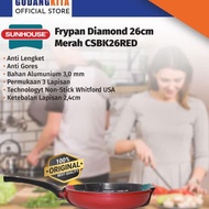 Monggo) Sunhouse 26cm Red Frying Pan - Frypan Diamond Csbk26Red
