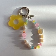 KEYCHAIN: BAROQUE NATURAL PEARLS &amp; CAT'S EYE