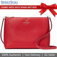 Kate Spade Handbag In Gift Box Crossbody Bag Harlow Pebbled Leather Crossbody Candied Cherry # WKR00058