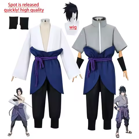 2026 New Halloween Uchiha Sasuke Cosplay Costume Third Generation Gray Top Suit Wig for Halloween cl