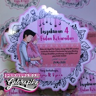 4 MONTH PREGNANCY LABEL STICKER