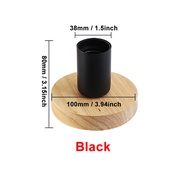 Retro E27 Lamp Holder Wood EU Plug Bulb Socket Vintage Table Lamp Switch For Bedroom Bedside Floor D