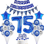Decoration 75th Birthday Decoration, Blue Cake Decoration Birthday 75 Years Man Party Decoration 75t