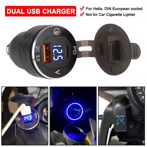 Motorcycle TYPE C Dual USB Charger Accessories For BMW R1250GS R1200GS R1200RT F650GS F850GS K1200GT