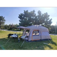 6-8 People Folding Camping Tent, Self-Inflated Picnic Tent Contains 6-8 People, Family Camping Tent, 2-Station Camping Tent