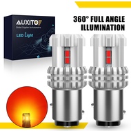 AUXITO 2Pcs 1157 P21W BAY15D LED Bulb Double Contact for Car Brake Light Tail Light Drl Red Color 12