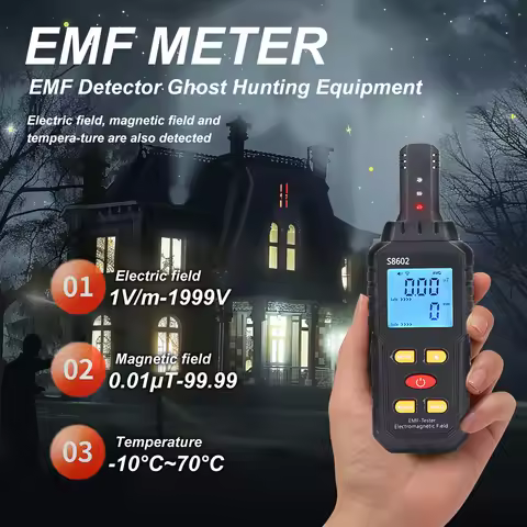 3-in-1 EMF Meter Portable Radia Frequency Meter Electromagnetic Radiation Detector Field Person Radi