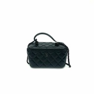 Chanel 黑色 24a 長盒子 化妝盒 手柄 晶片24年澳門 肩背包