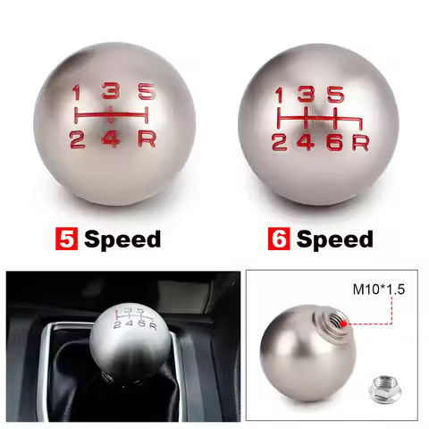 5/6 Speed Aluminum Matte Ball Shape Gear Shift Knob M10*1.5 for Honda Fit Civic City FD2 FN2 EP3 TYP