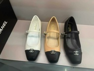 Chanel小香家方頭法式2025新品鑽扣平底單鞋一字扣淺口女鞋香港專櫃款