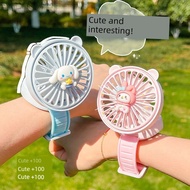 toilet fan stand fan Portable Watch Fan Rechargeable Small Fan Cartoon Wrist USB Fan Kids Cute Wrist
