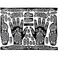 Gemini_mall® 1 Sheet Tattoo Templates Hands/Feet Henna Tattoo Stencils for Airbrushing Mehndi Body P