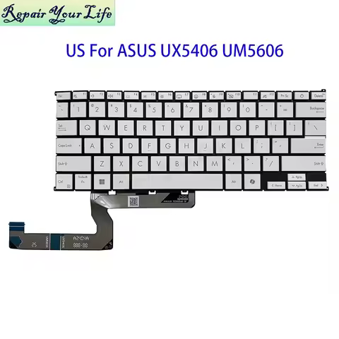 US English Backlit Keyboard For ASUS Zenbook UX5406 UM5606 UX5406SA UM5606WA UM5606KA 0KNB0-261XUS00