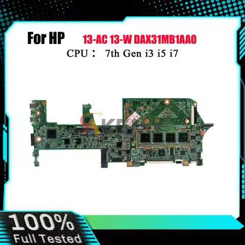 DAX31MB1AA0 For HP Spectre X360 13-AC 13-W Laptop Motherboard With i5 i7 7th Gen CPU 8GB RAM 918042-