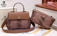 Tas wanita Bonia 2 in 1 handbag set selempang branded import batam