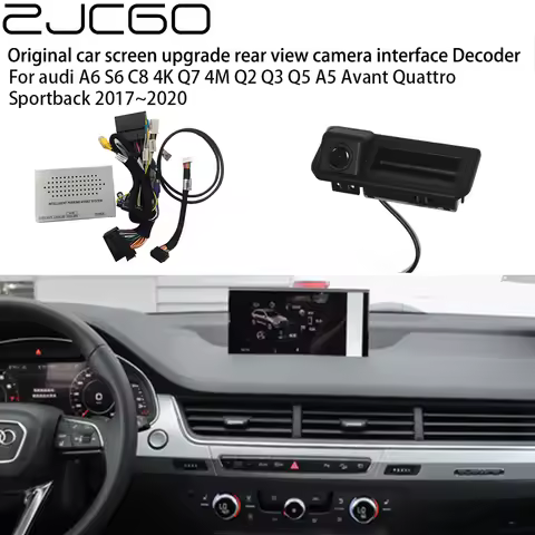ZJCGO Car Rear Reverse Bakcup Camera Auto Digital Decoder Box Interface Adapter for Audi A6 S6 C8 4K